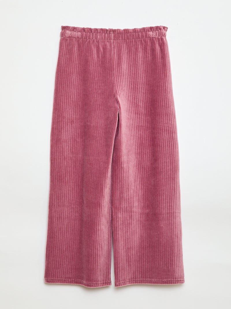 Legging met wijde pijpen van ribfluweel Rose - Kiabi
