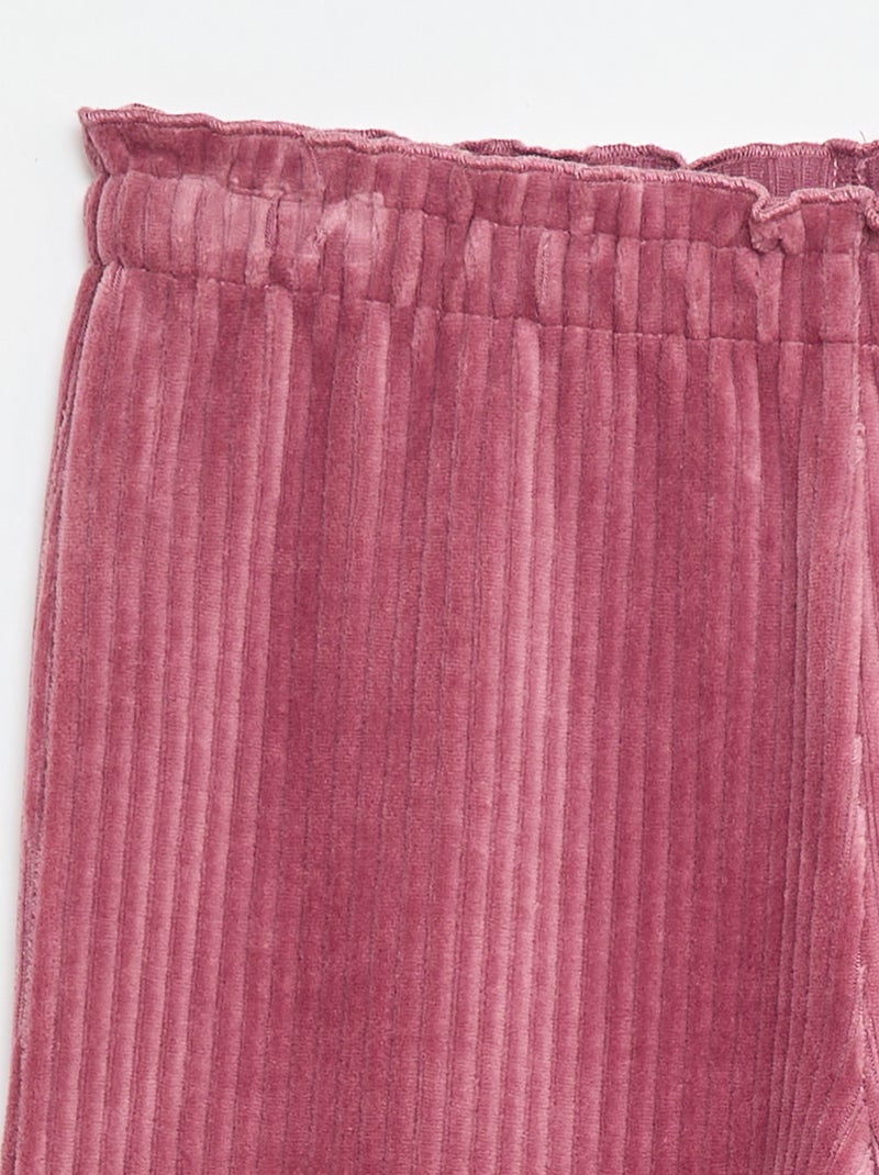 Legging met wijde pijpen van ribfluweel Rose - Kiabi