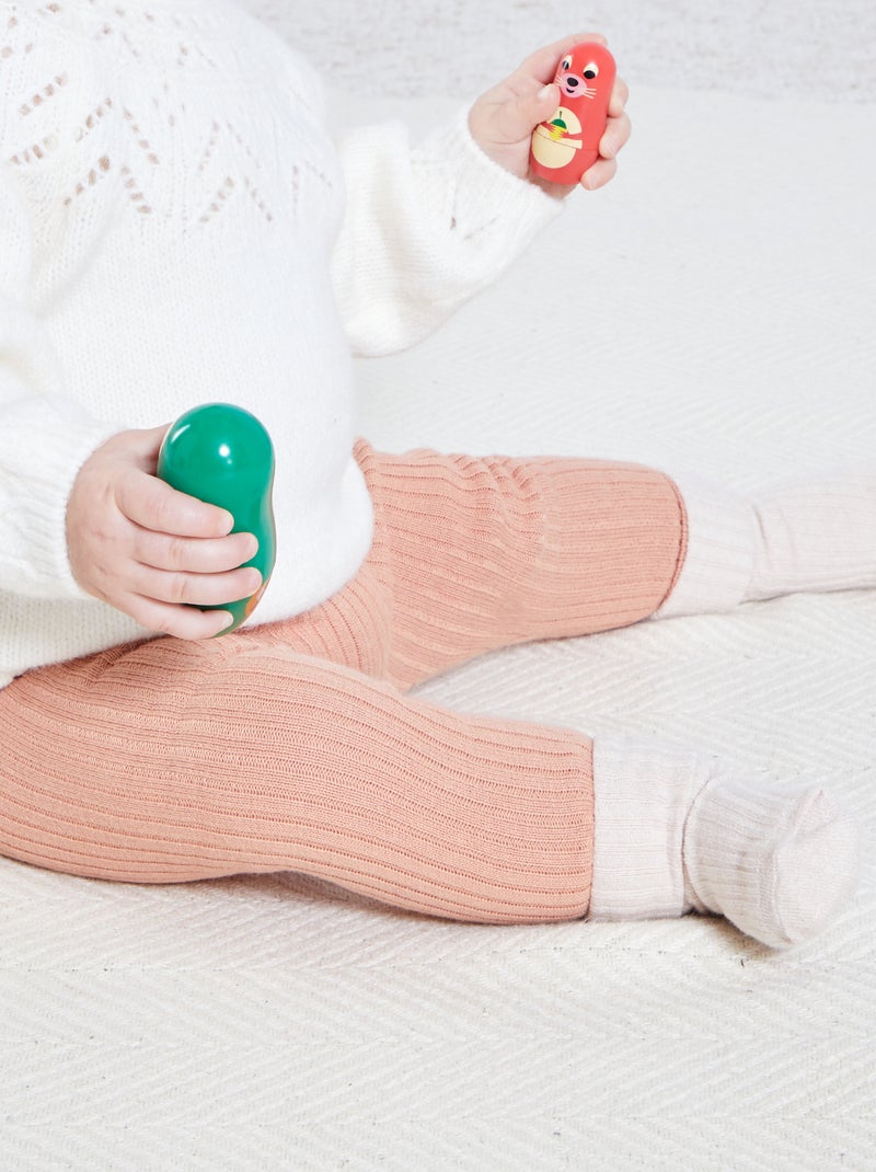 Legging + sokken van ribstof WIT - Kiabi