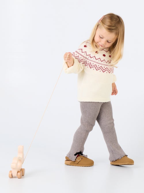 Legging van compact geribd breisel - Kiabi