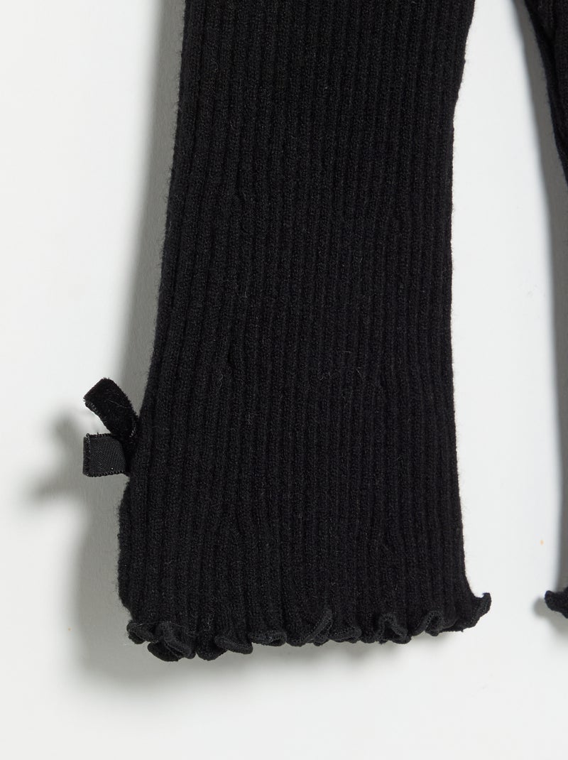 Legging van compact geribd breisel Zwart - Kiabi