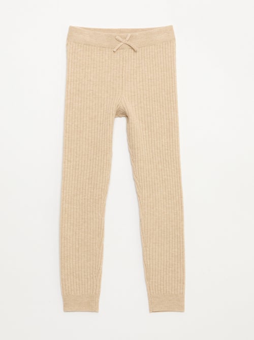 Legging van effen ribtricot - Kiabi