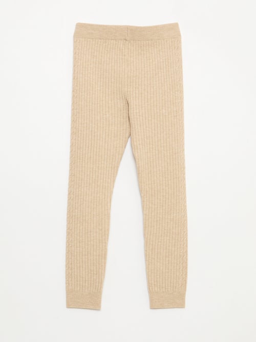 Legging van effen ribtricot - Kiabi