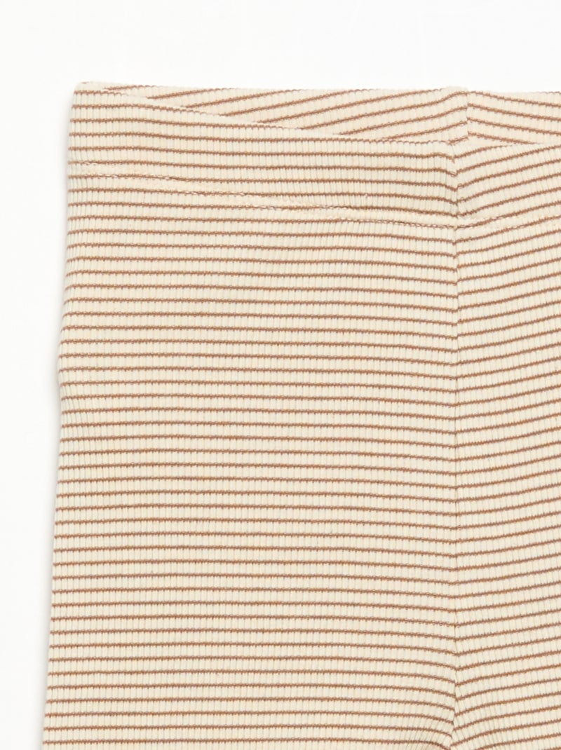 Legging van geribde jerseytricot Bruin - Kiabi