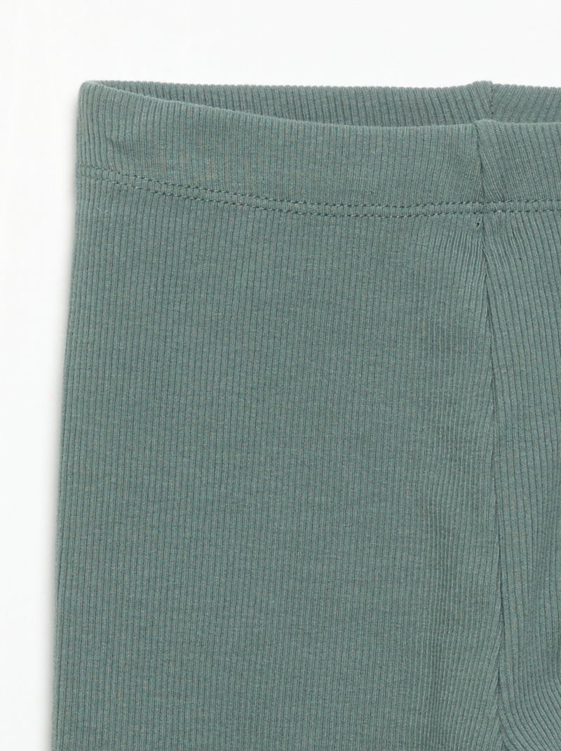 Legging van geribde jerseytricot Groen - Kiabi