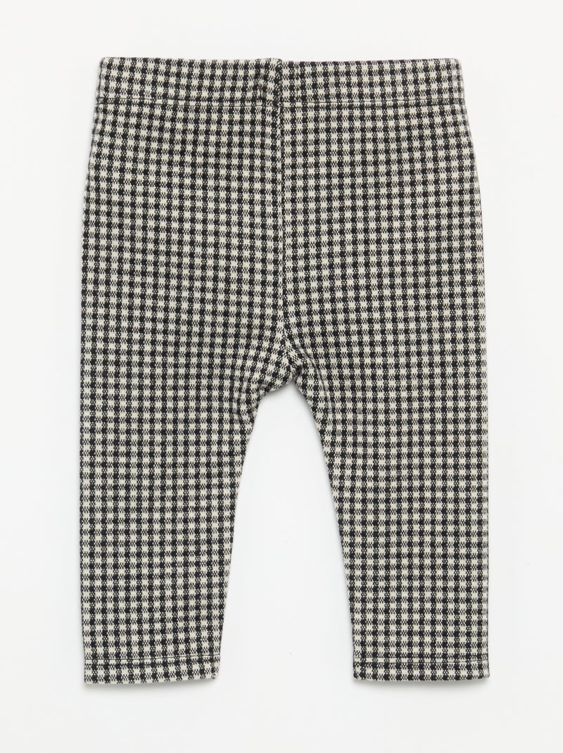 Legging van geruwde flanel Zwart - Kiabi