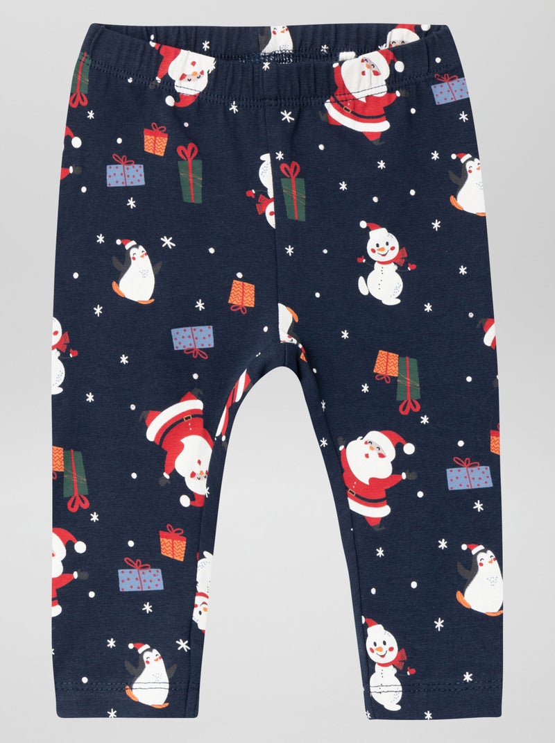 Legging van jersey met motiefje BLAUW - Kiabi