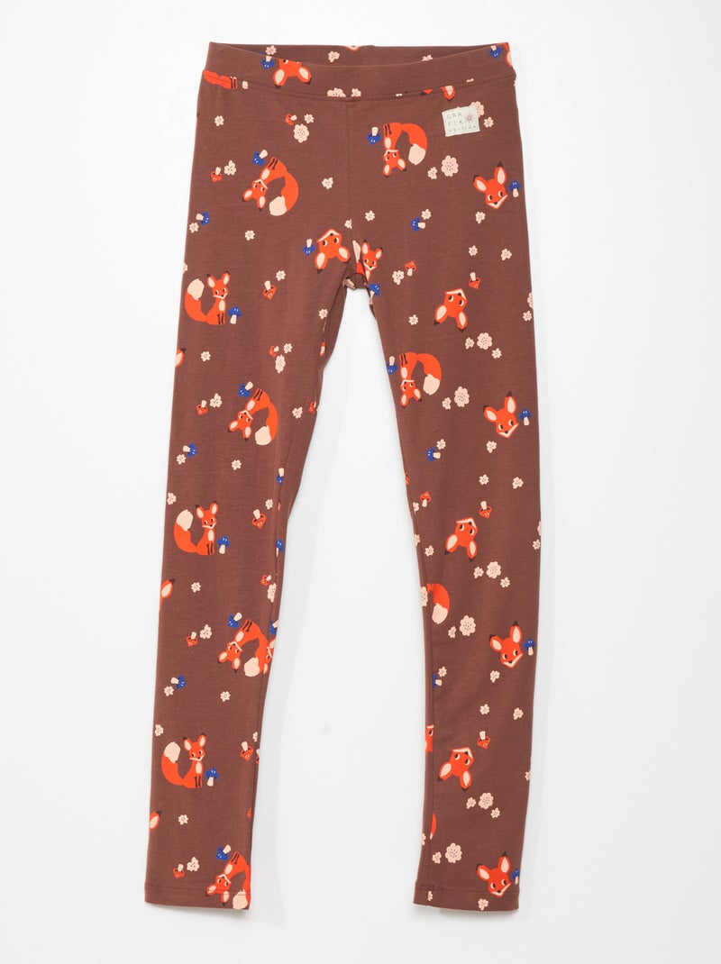 Legging van jersey met print WIT - Kiabi