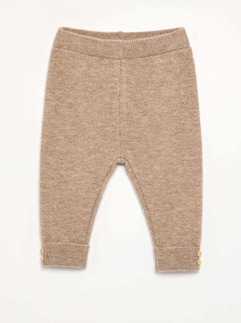 Legging van jerseytricot Biege - Kiabi