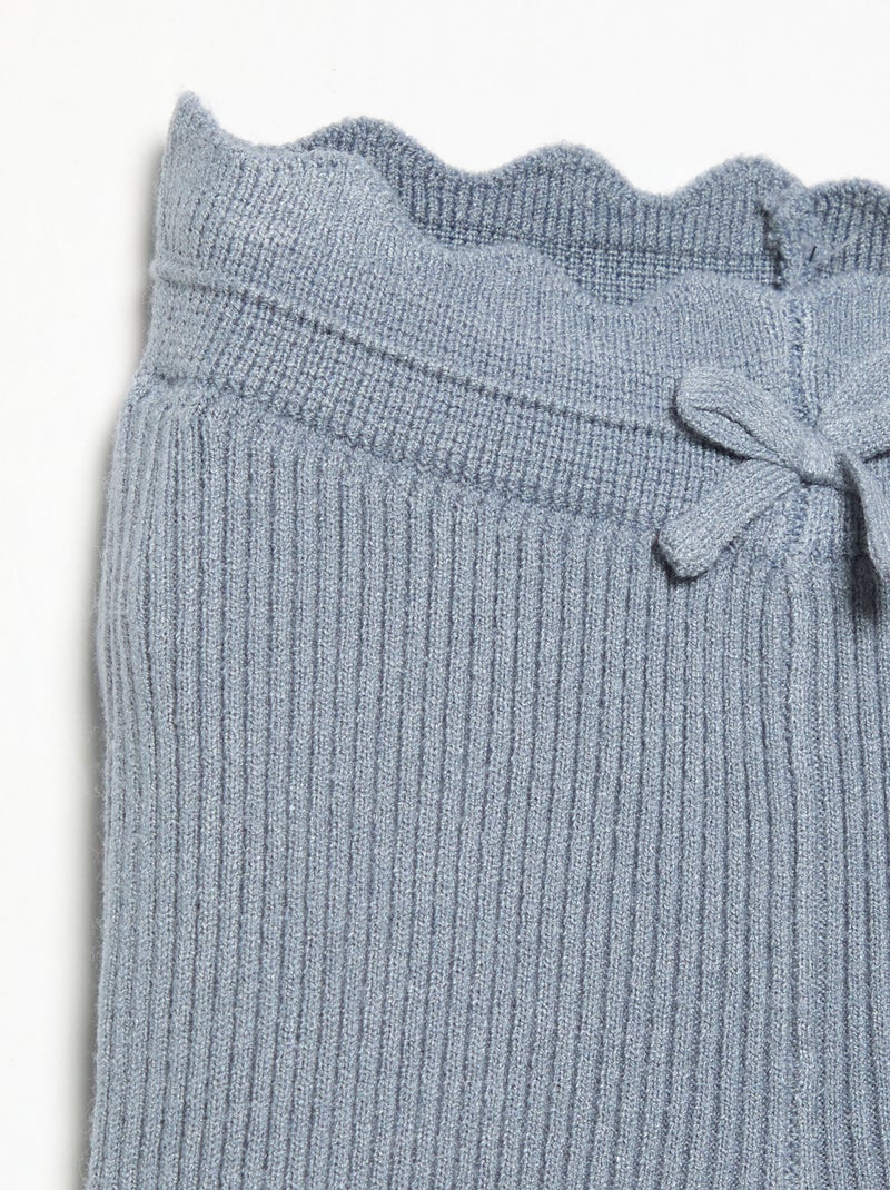 Legging van jerseytricot met strik in de taille Blauw - Kiabi