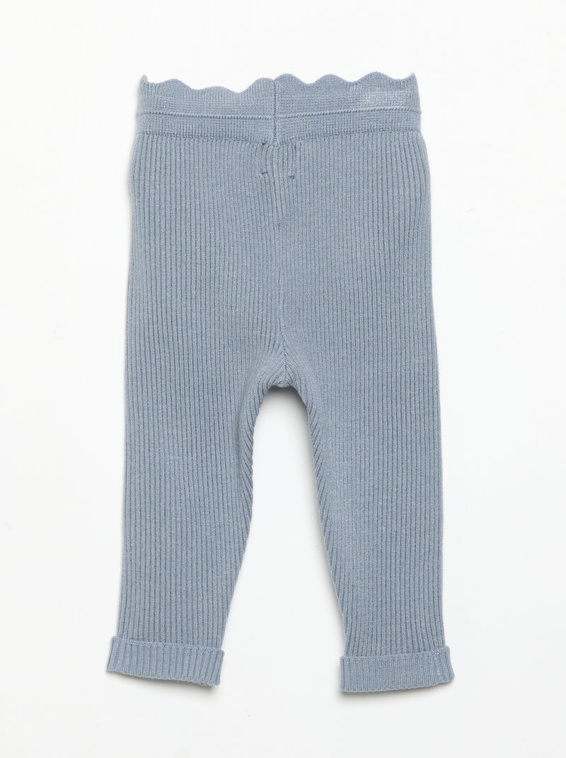 Legging van jerseytricot met strik in de taille Blauw - Kiabi