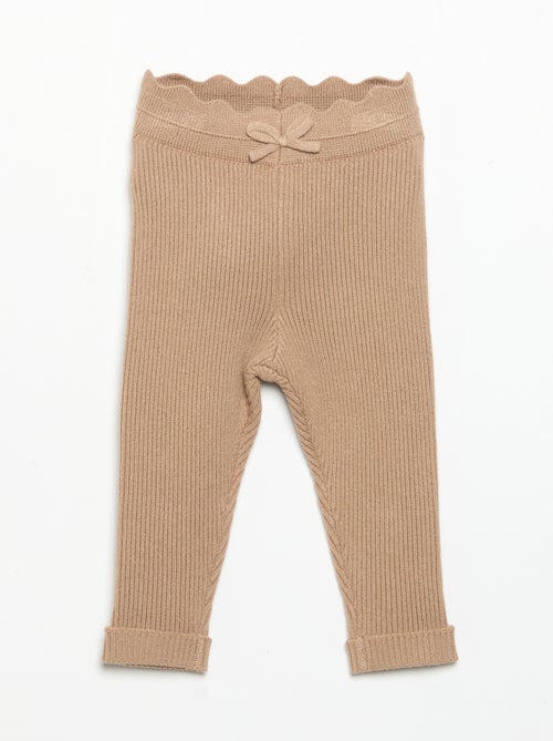 Legging van jerseytricot met strik in de taille - Kiabi