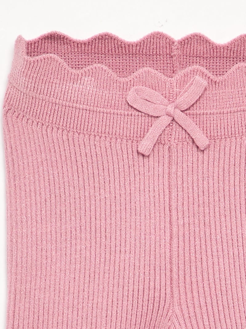 Legging van jerseytricot met strik in de taille Rose - Kiabi