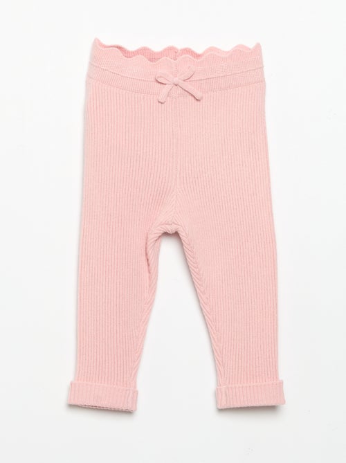Legging van jerseytricot met strik in de taille - Kiabi