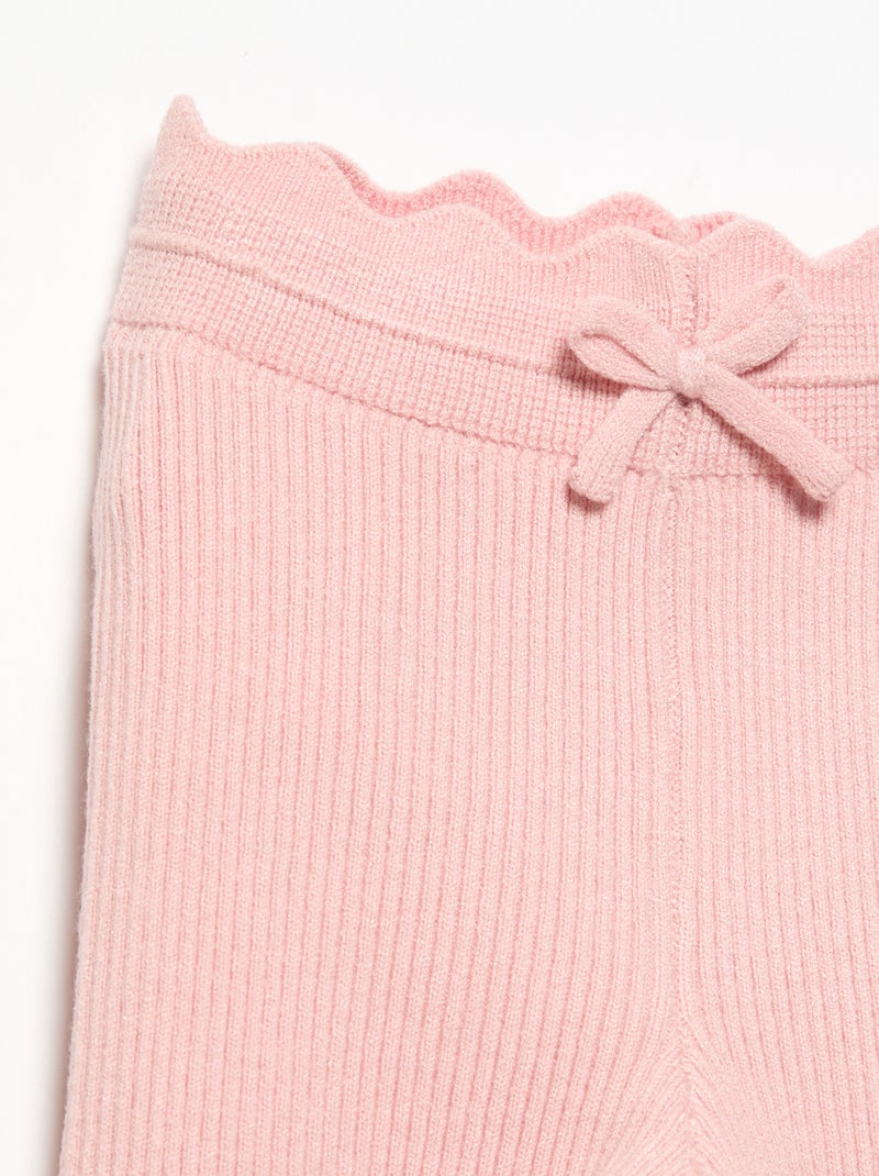 Legging van jerseytricot met strik in de taille Rose - Kiabi