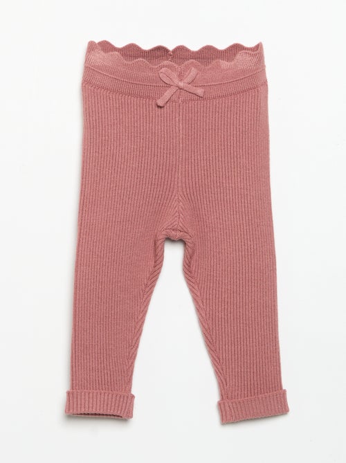 Legging van jerseytricot met strik in de taille - Kiabi
