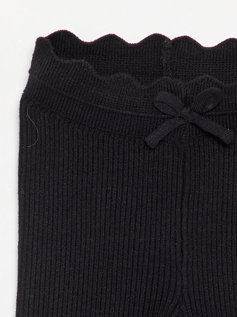 Legging van jerseytricot met strik in de taille Zwart - Kiabi