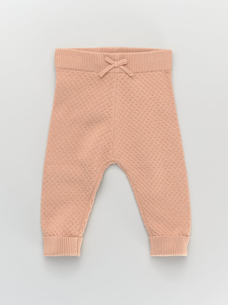 Legging van katoenen tricot Beige - Kiabi