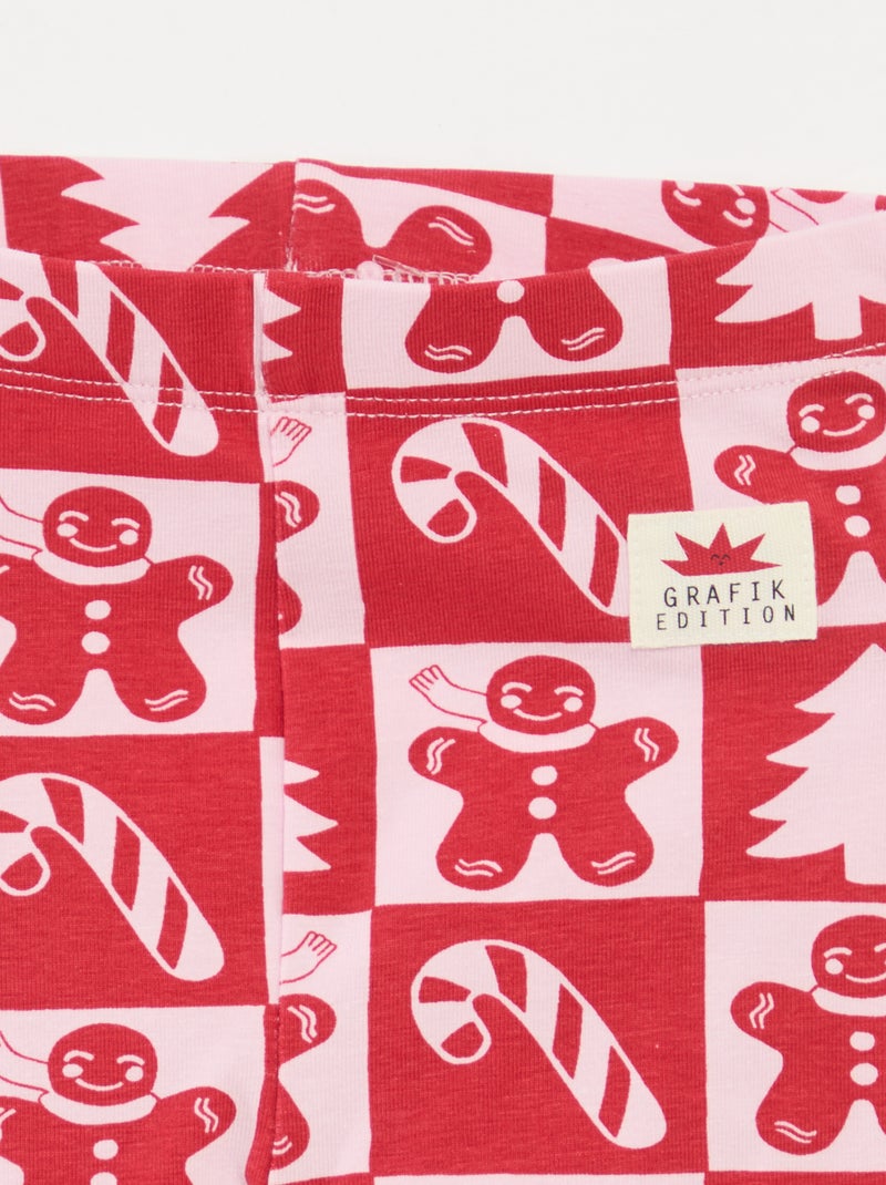 Legging van katoenjersey met all-over kerstprint Rose - Kiabi