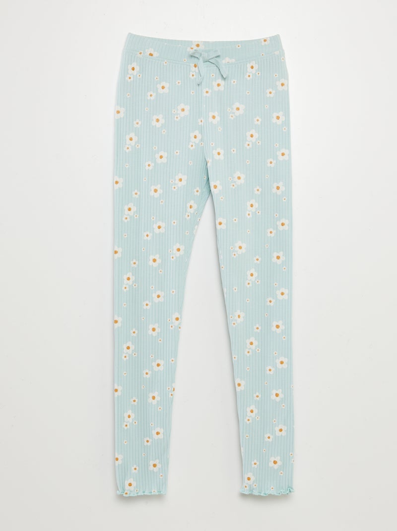 Legging van ribstof BLAUW - Kiabi