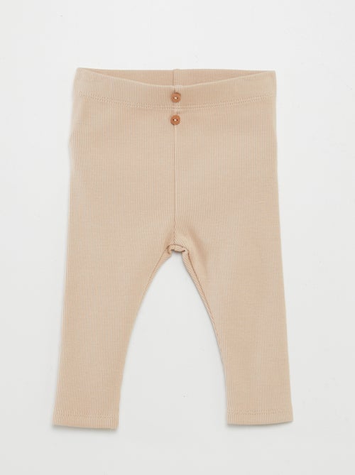 Legging van ribstof met knoopjes - Kiabi