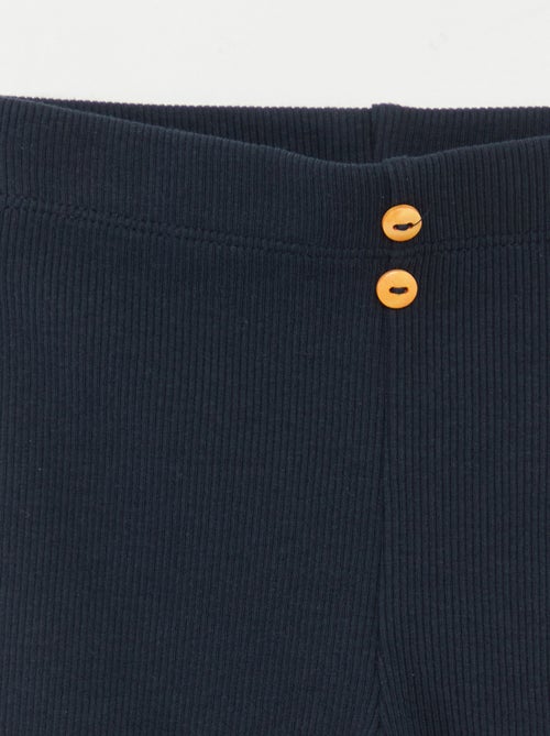 Legging van ribstof met knoopjes - Kiabi
