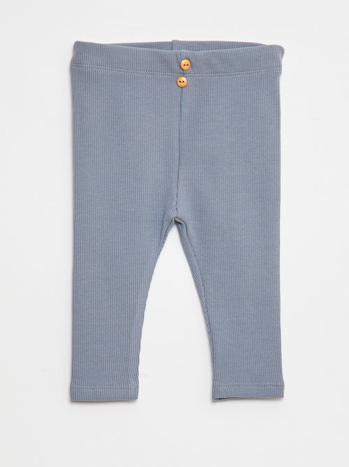 Legging van ribstof met knoopjes - Kiabi