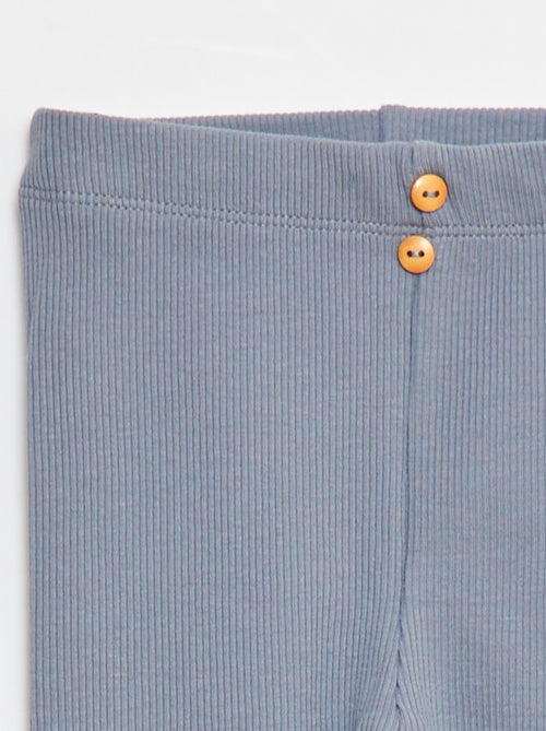 Legging van ribstof met knoopjes - Kiabi