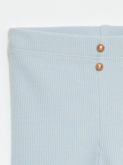 Legging van ribstof met knoopjes - Kiabi