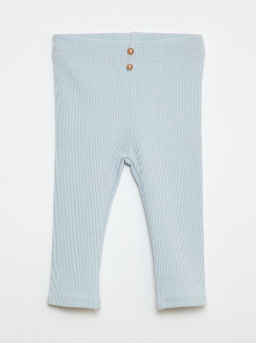 Legging van ribstof met knoopjes - Kiabi