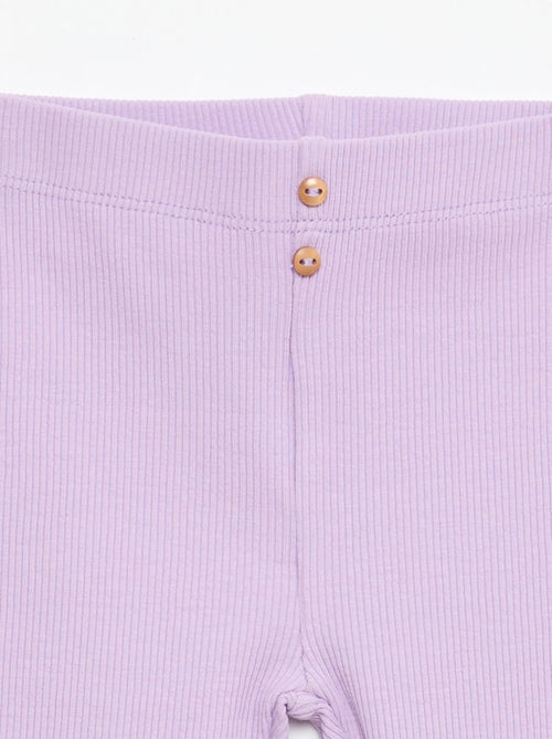 Legging van ribstof met knoopjes - Kiabi