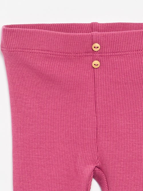 Legging van ribstof met knoopjes - Kiabi