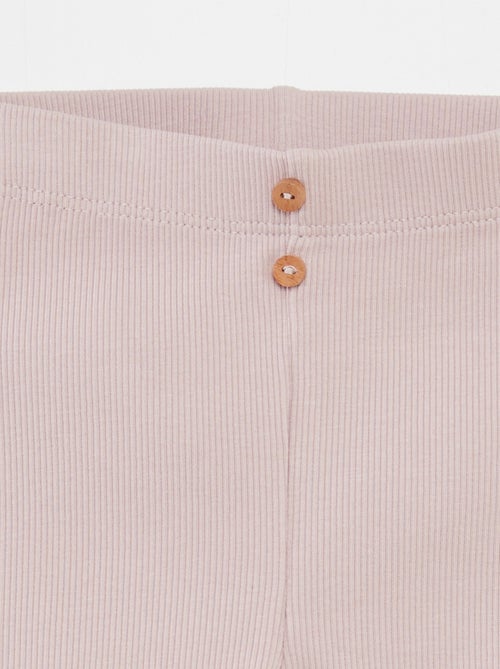 Legging van ribstof met knoopjes - Kiabi