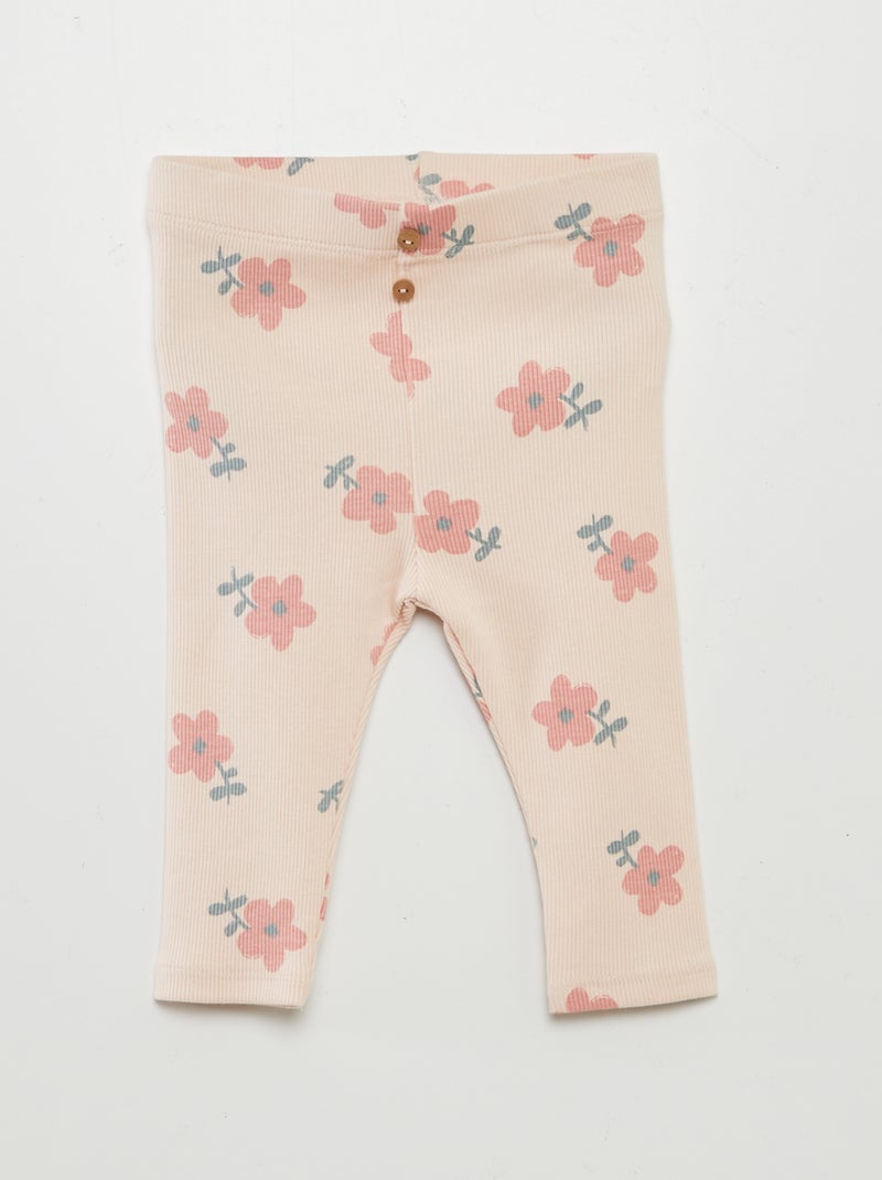 Legging van ribstof met knoopjes ROSE - Kiabi