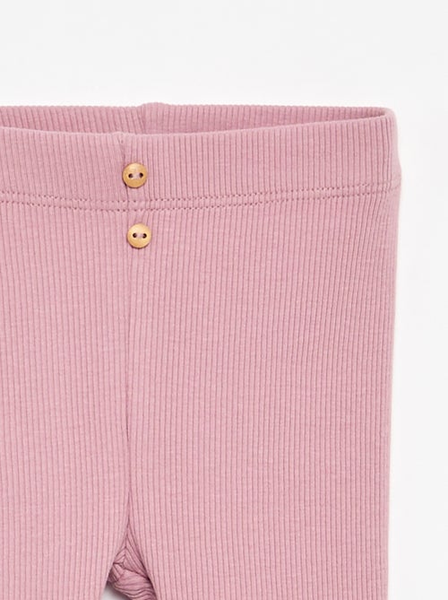 Legging van ribstof met knoopjes - Kiabi