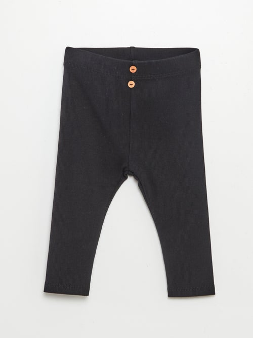 Legging van ribstof met knoopjes - Kiabi