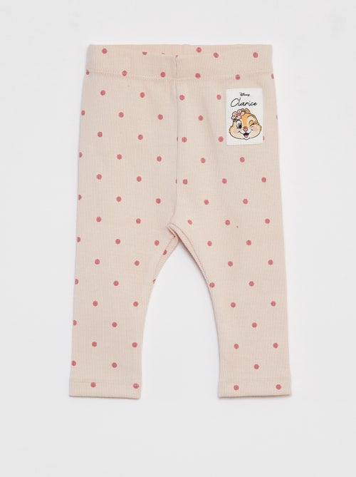 Legging van ribtricot met 'Claris'-print - Kiabi