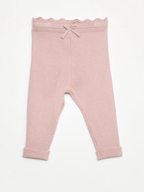 Legging van ribtricot met leuk strikje - Kiabi