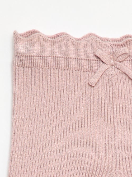 Legging van ribtricot met leuk strikje - Kiabi