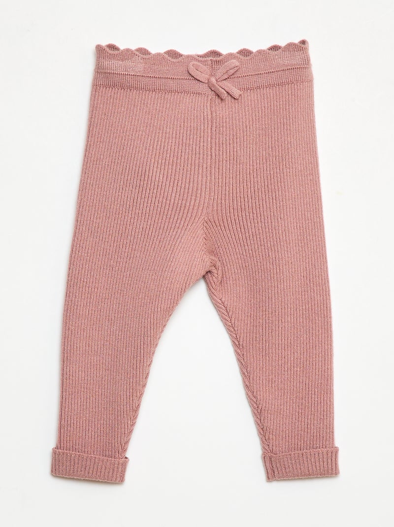 Legging van ribtricot met leuk strikje Rose - Kiabi