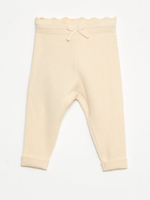 Legging van ribtricot met leuk strikje - Kiabi