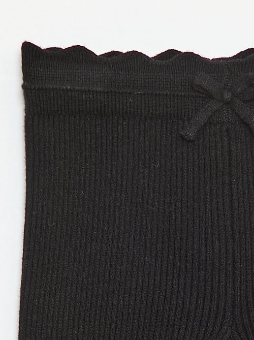 Legging van ribtricot met leuk strikje - Kiabi