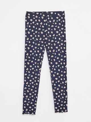 Legging van ribtricot met motiefje