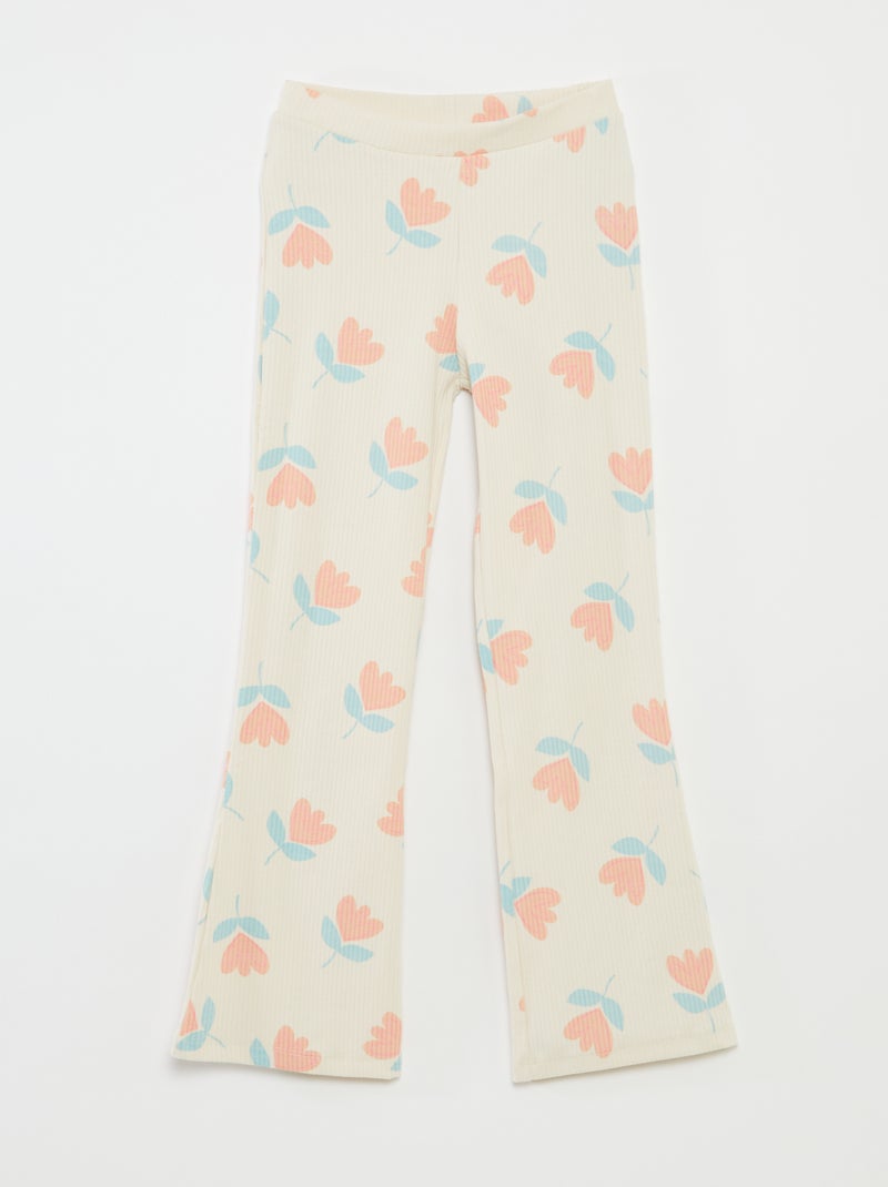 Legging van ribtricot WIT - Kiabi