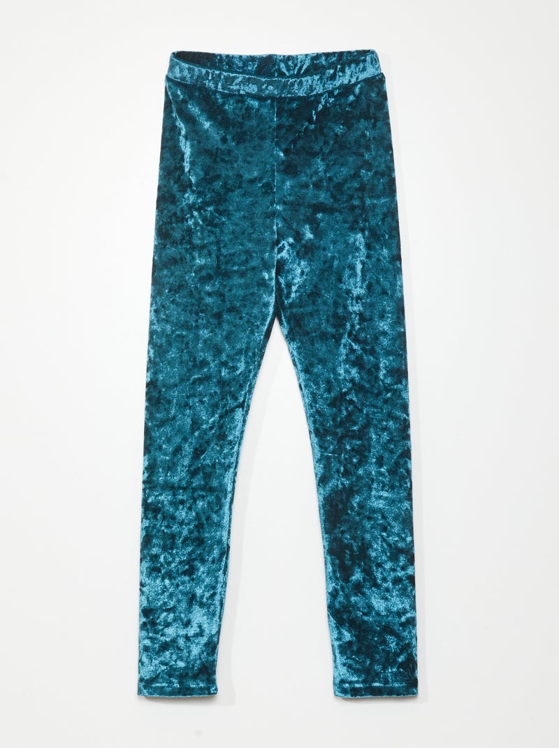 Legging van velours GROEN - Kiabi