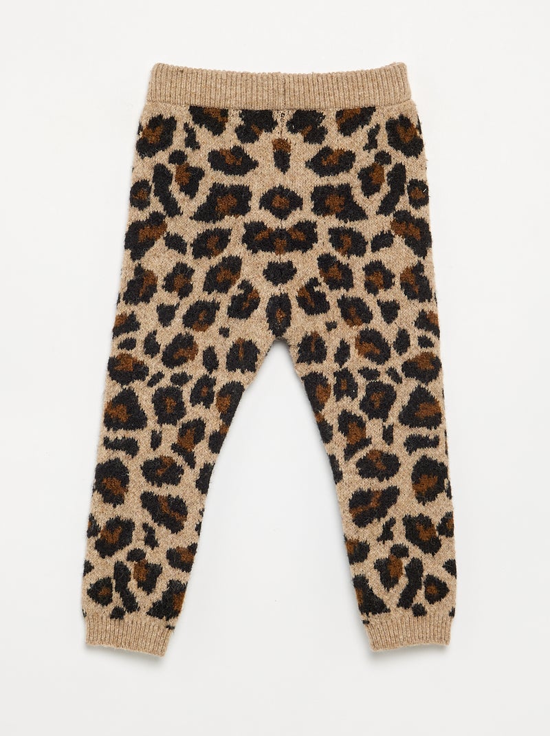 Leopardprint legging van jerseytricot Biege - Kiabi