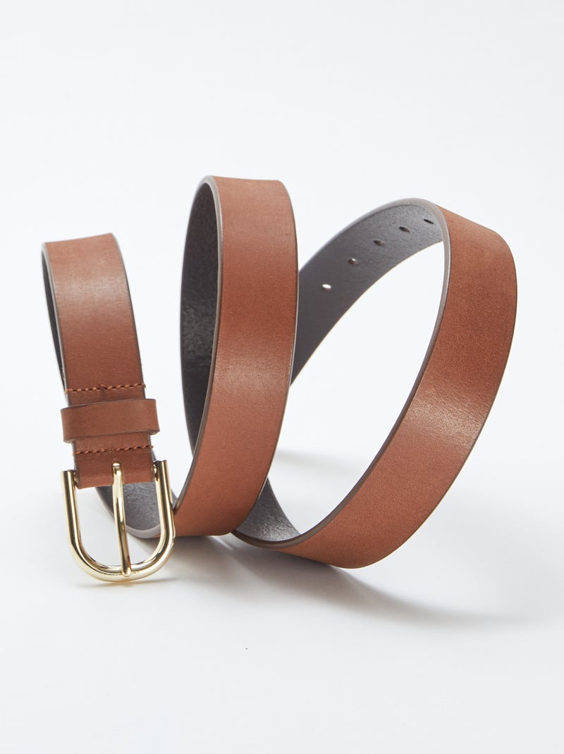 Leren riem BRUIN - Kiabi