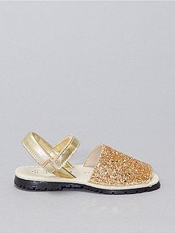 Leren sandalen met pailletten - Kiabi