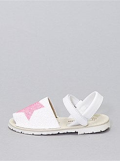 Leren sandalen met sterretje - Kiabi