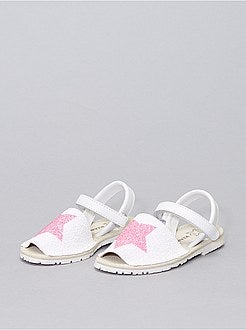 Leren sandalen met sterretje - Kiabi